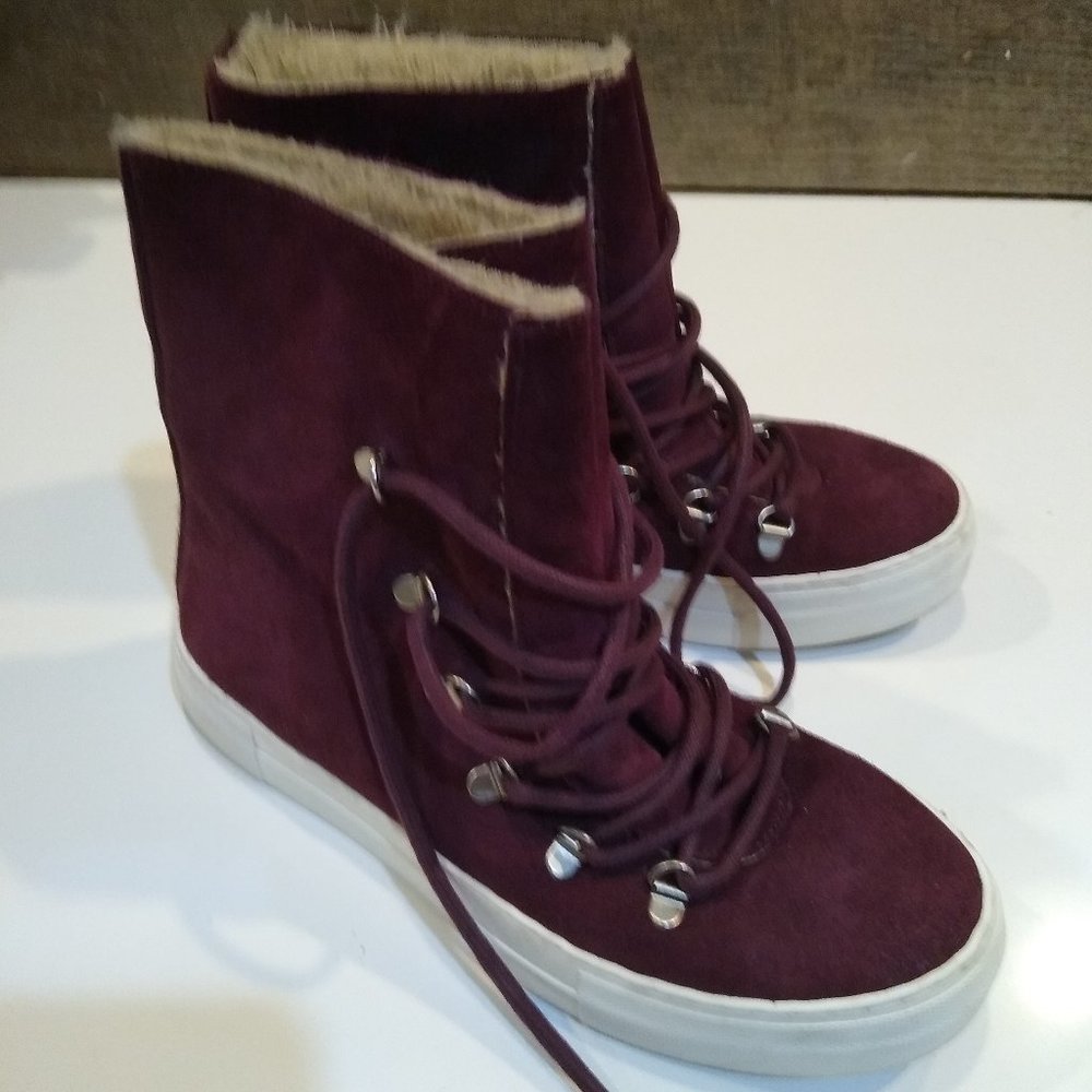 JEFFREY CAMPBELL JCPlay Suede Maroon High Tops sz8